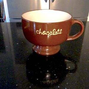 Harbor East Huge Brown & Cream “Chocolate” Footed Mug Cup Bowl Like New